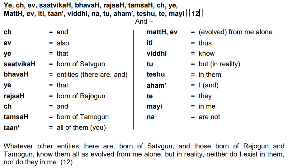 Bhagavad Gita Chapter 7 Verse 12