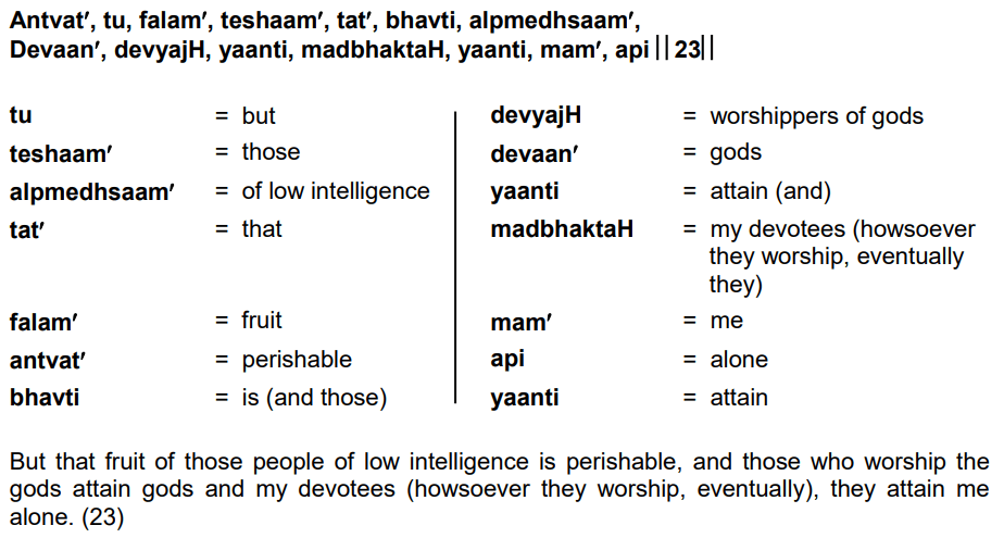 Bhagavad Gita Chapter 7 Verse 23